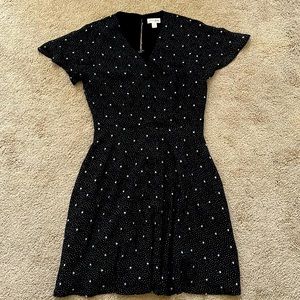 Maison Jules Black and white polka dot dress, above the knee length, Size 4